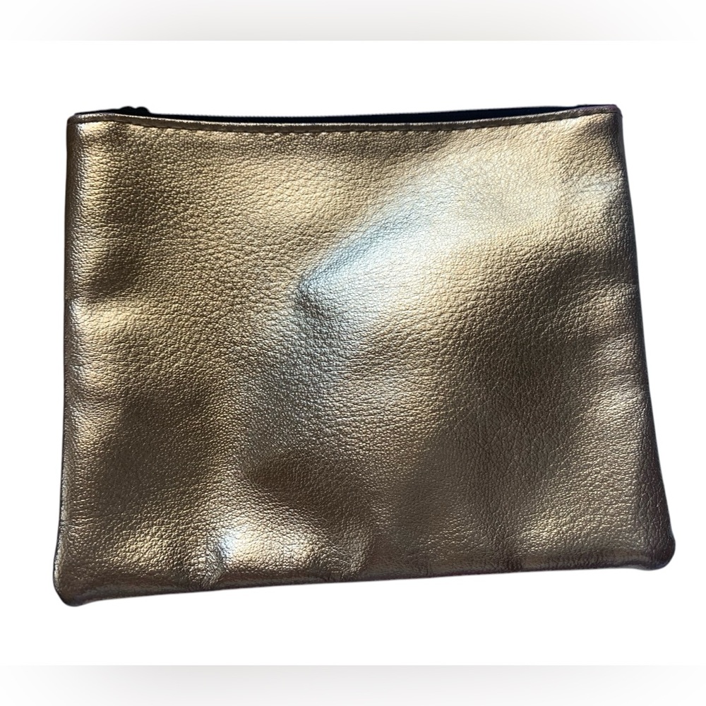 IPSY Gold & Black Patent Zip Up Cosmetic Bag Makeup Bag